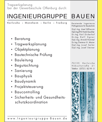 Anzeige Ingenieurgruppe Bauen