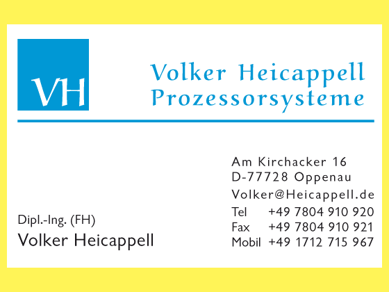 Visitenkarte Heicappell Prozessortechnik