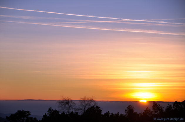 Sonnenuntergang über den Vogesen